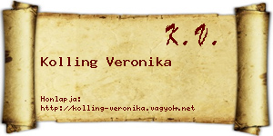 Kolling Veronika névjegykártya